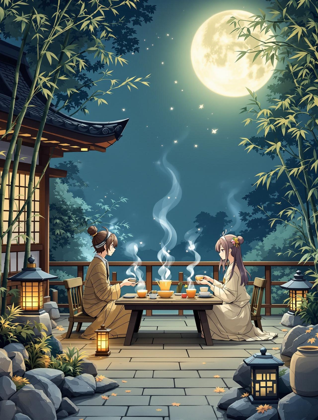 里番大全番剧《月下茶会》（月下茶会）封面 - 日常 / 治愈